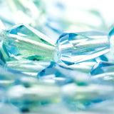 7X5MM Lt.Sapph/Lt.Green Firepolish Pear Beads (400 pieces)