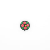 10MM Pink Flower On Black Cab (12 pieces)