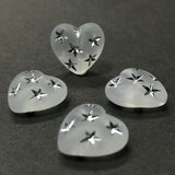 10MM Crystal Mat Acrylic -Silver Star Heart Bead (24 pieces)