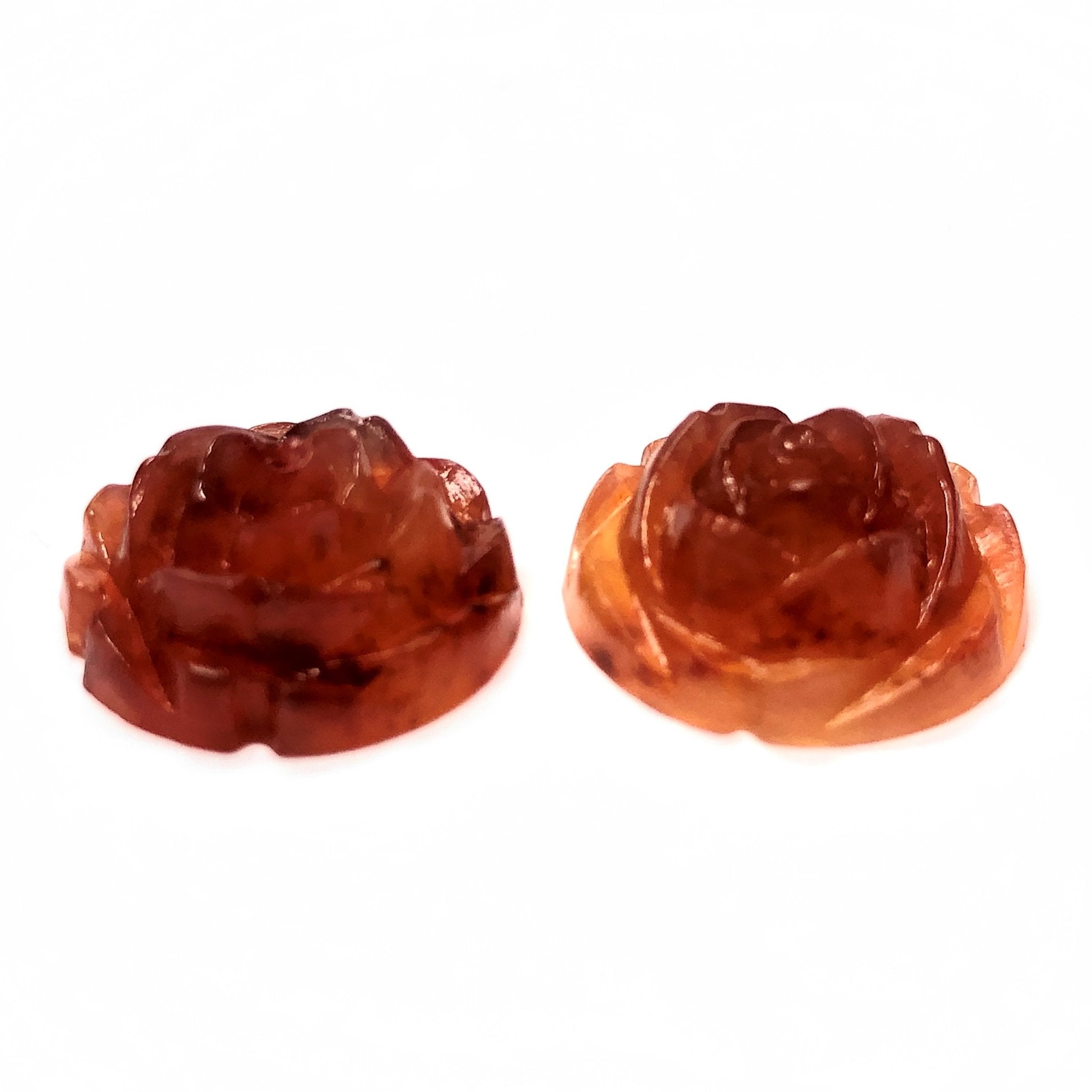 15MM Rust "Agate" Rosebud Acrylic Cab (72 pieces)