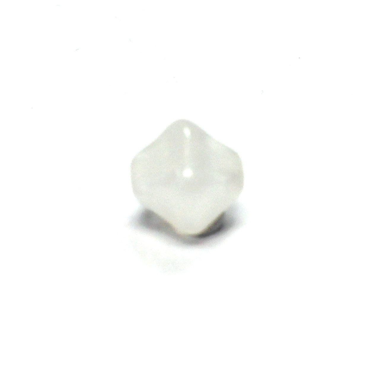 8MM White Glass Pyramid Bead (60 pieces)
