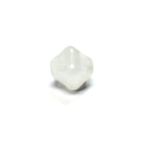 8MM White Glass Pyramid Bead (60 pieces)