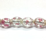 13X10MM Oval Glass Silver Foil Lamp Beads 16" (1 strand)