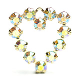 18MM Heart Drop Crystal Ab/Gold (9 pieces)