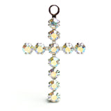20MM Cross Drop Crystal Ab/Rhodium (14 pieces)
