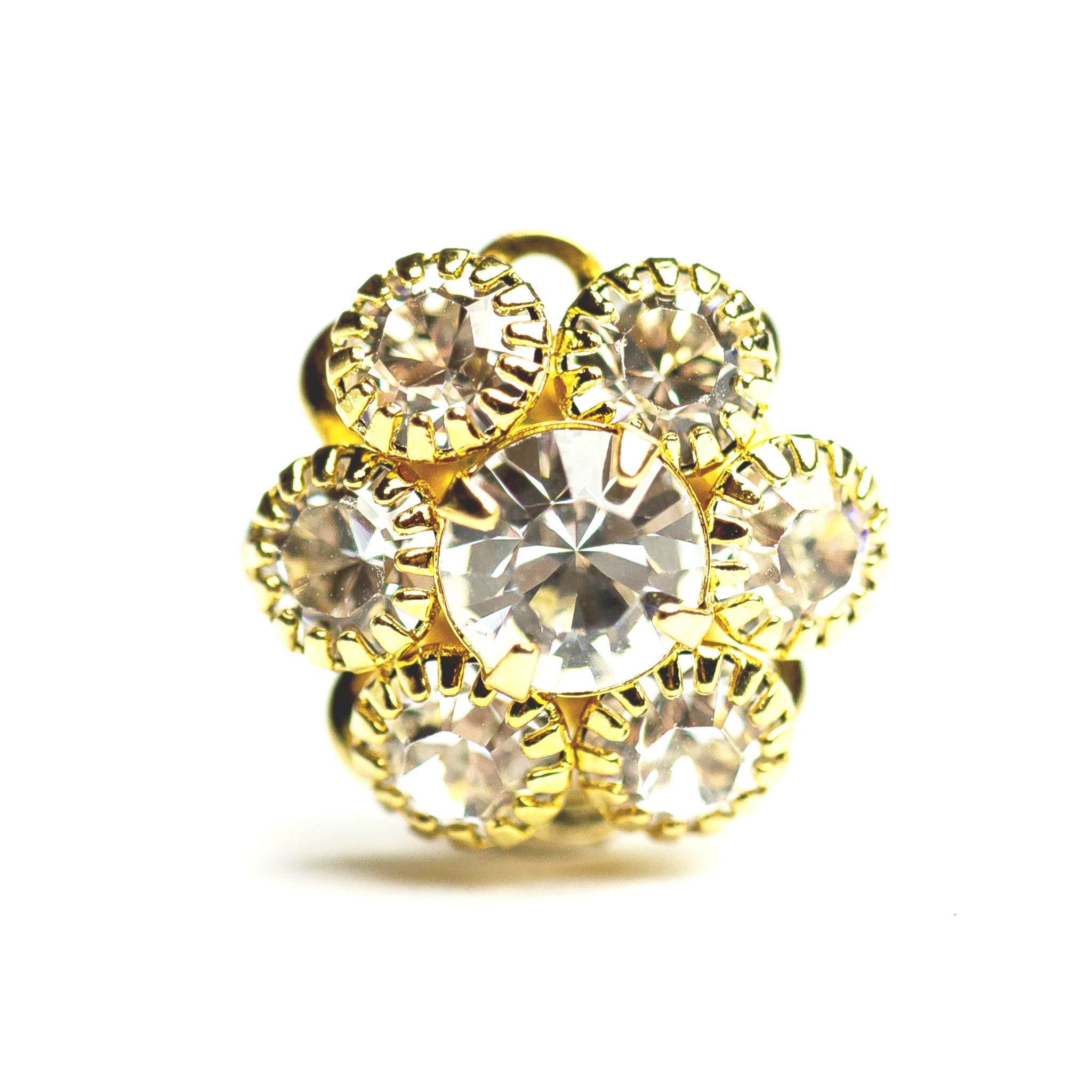 13MM Cluster Button Cry/Gold (2 pieces)