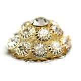 18.3MM Beehive Button Crystal/Gold (3 pieces)
