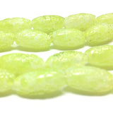 16X8MM Yellow Spotted Glass Oval (50 pieces)