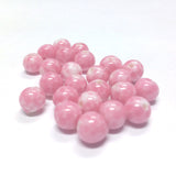 10MM Pink Matrix On White Glass Round Bead (60 pieces)