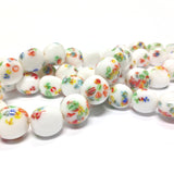 11MM White Tombo Triangular Glass Bead (50 pieces)