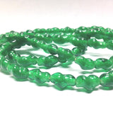 12X8MM Emerald Green Twisted Glass Oval Bead (60 pieces)