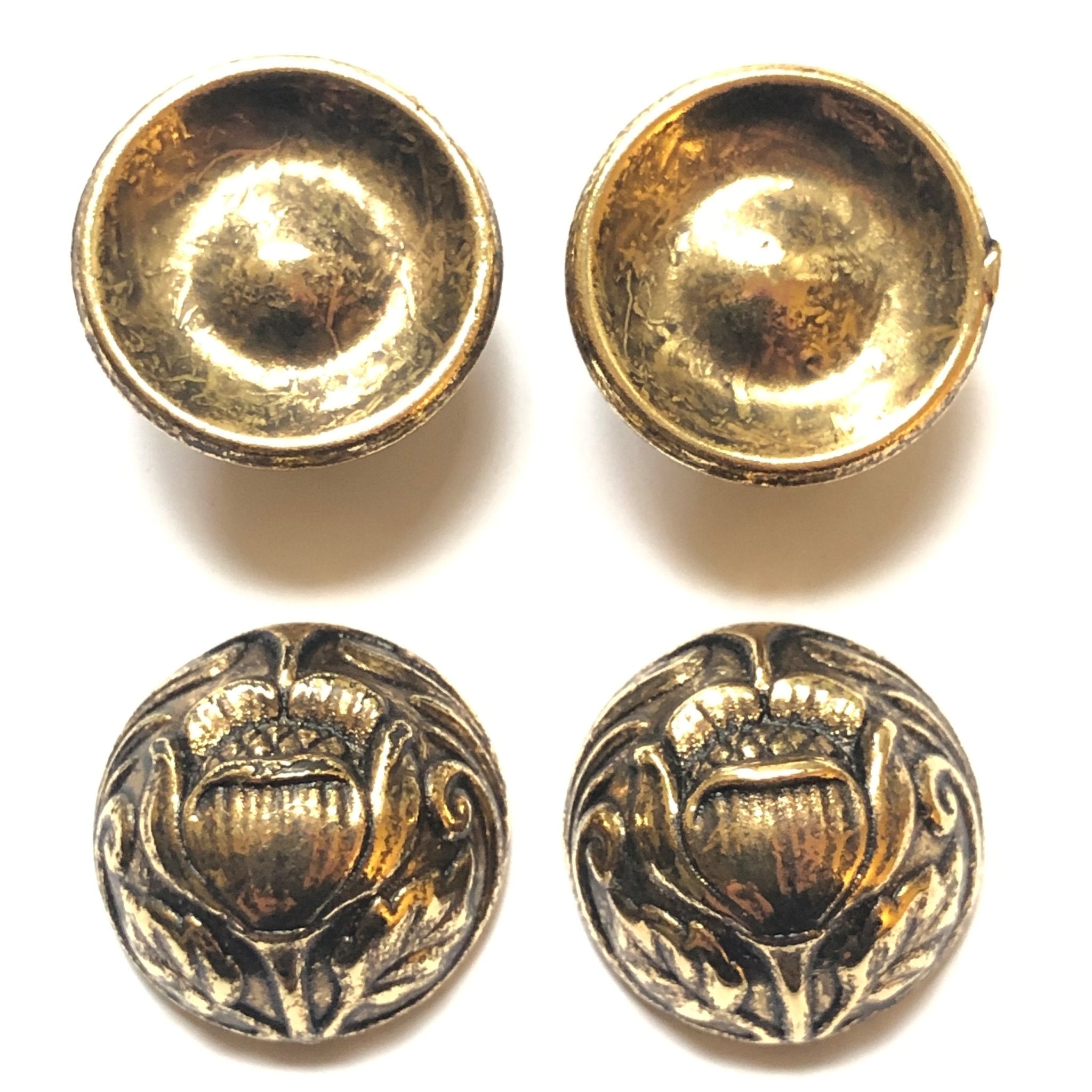 20MM Antique Ham.Gold Tulip Cab (12 pieces)