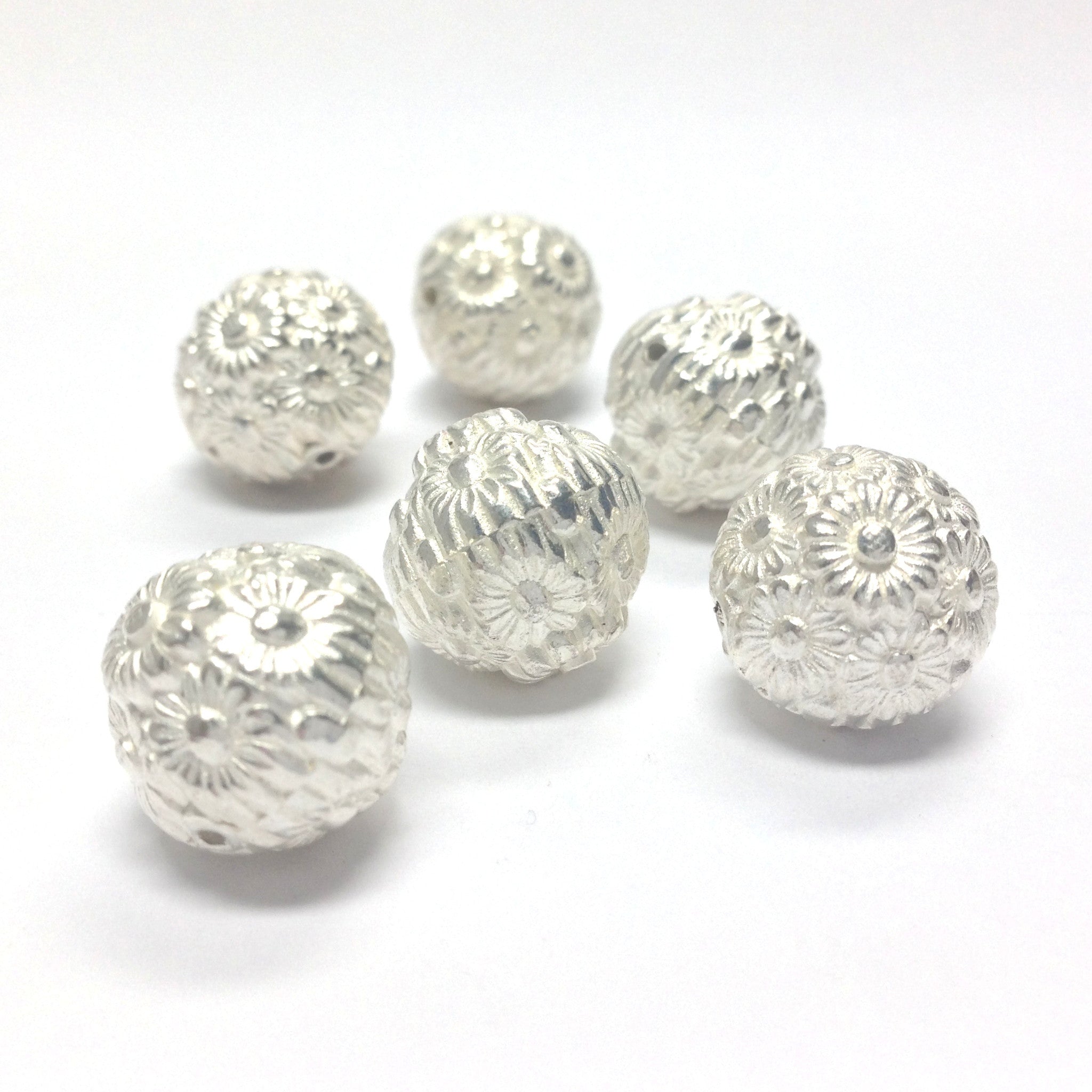 10MM Silver Flower Bead (36 pieces)