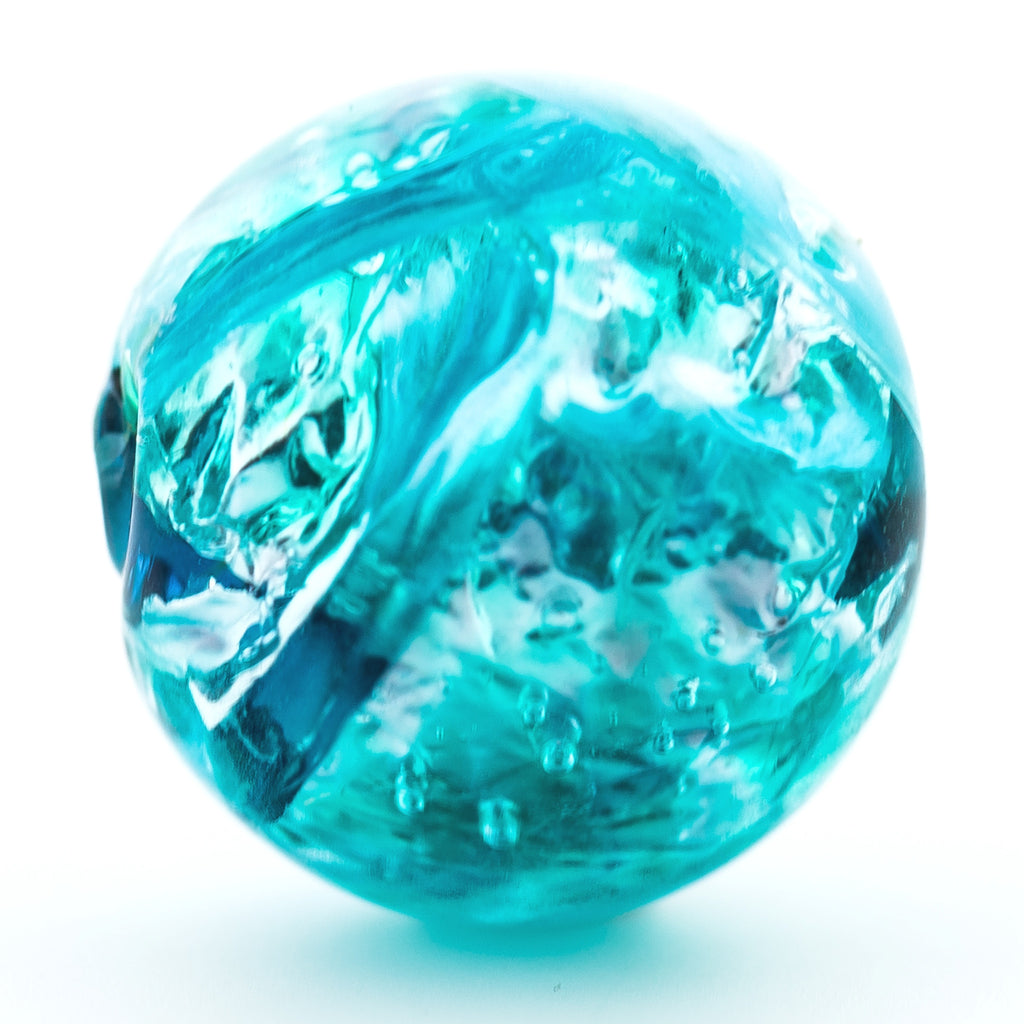 14MM Aqua Foiled Bead (3 pieces)