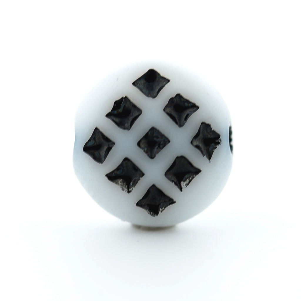 White w/Black Glass Disc Bead (144 pieces)