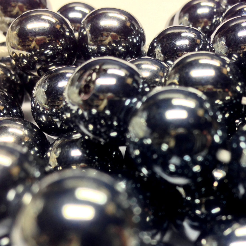 6MM Gunmetal Glass Round Beads (1200 pieces)