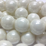 10MM White Luster Glass Beads (100 pieces)