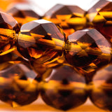 6MM Lt.Topaz/Dark Topaz Firepolish Bead (300 pieces)