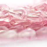 7X5MM Pink/Crystal Firepolish Pear Beads (300 pieces)