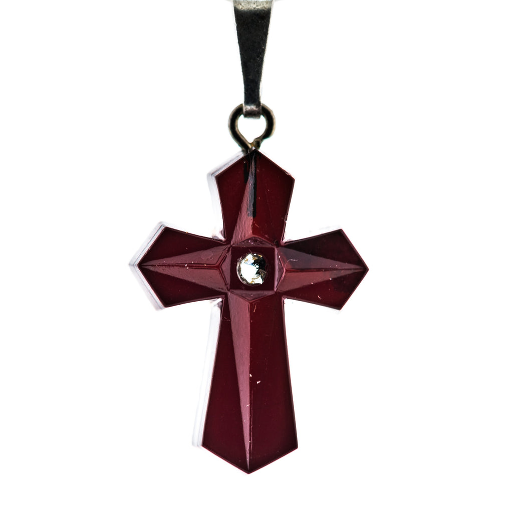 20X14MM Garnet Cross Pendant (12 pieces)