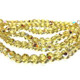 6MM Jonquil Ab Cut Crystal Faceted Beads (120 pieces)