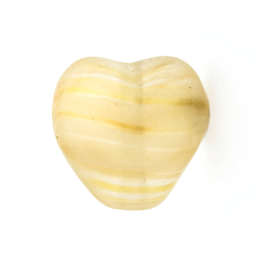 8MM Beige Quartz Glass Heart Bead (100 pieces)