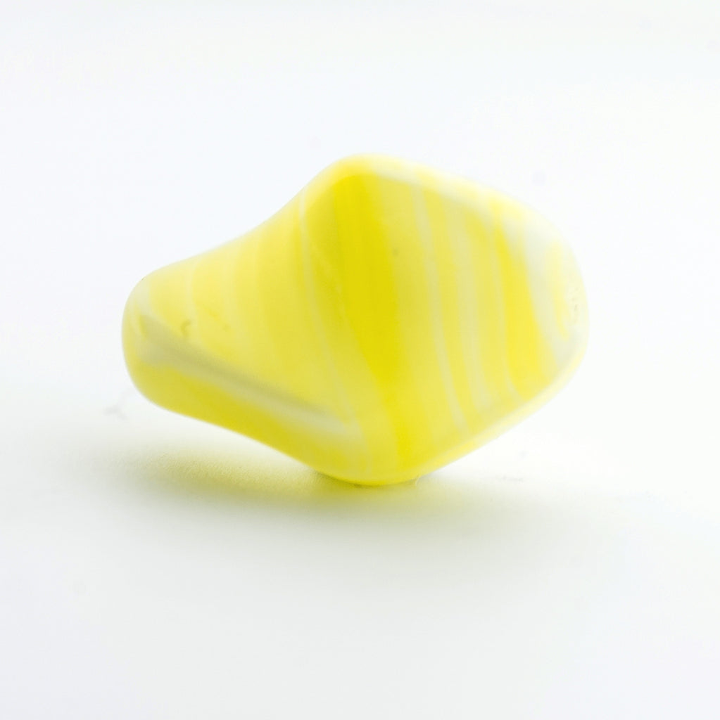 12X9MM Yellow Glass Twist Bead (72 pieces)