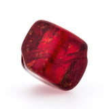 6MM Ruby Crackel Glass Cube Bead (144 pieces)