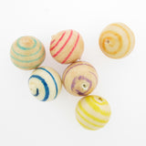 20MM Yellow Stripe Papermache Bead (12 pieces)