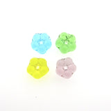 7MM Aqua Flower Glass Rondel (72 pieces)