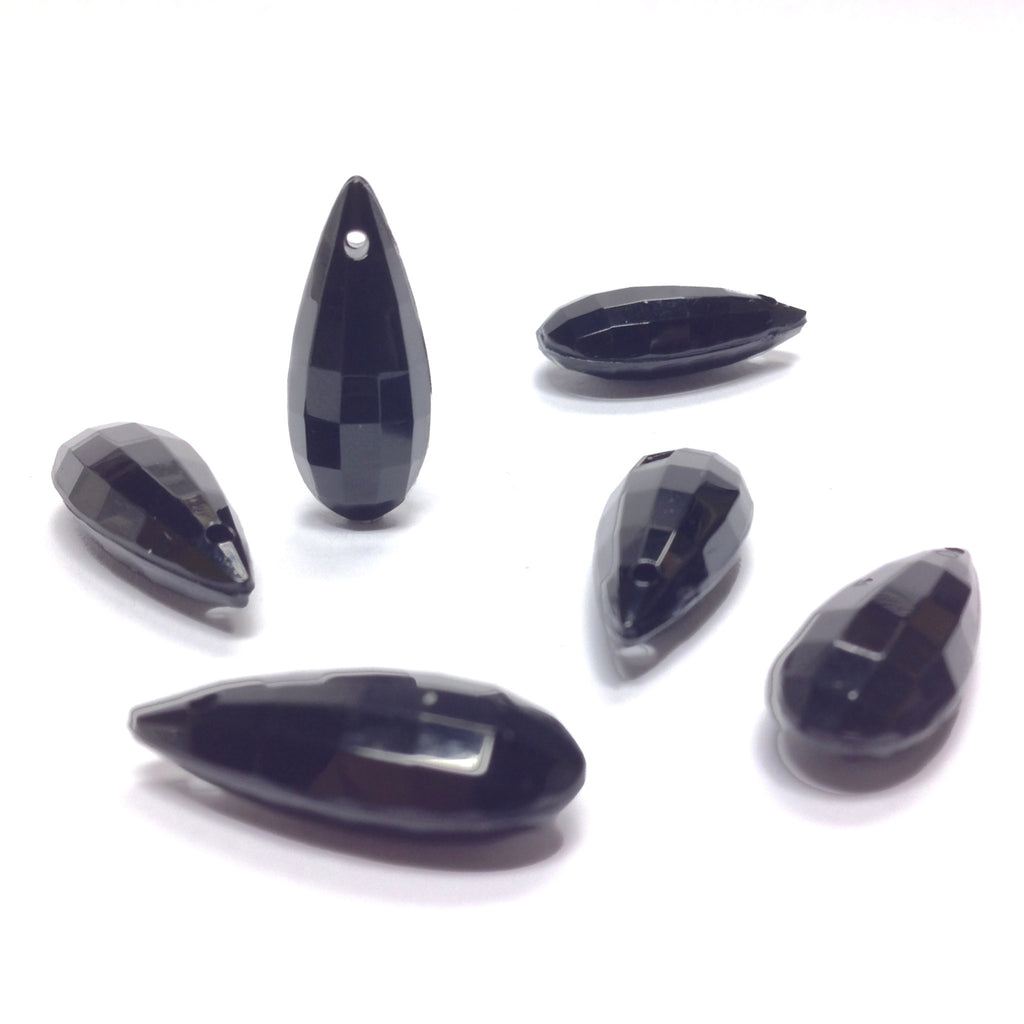 30X13MM Black Faceted Drop (36 pieces)