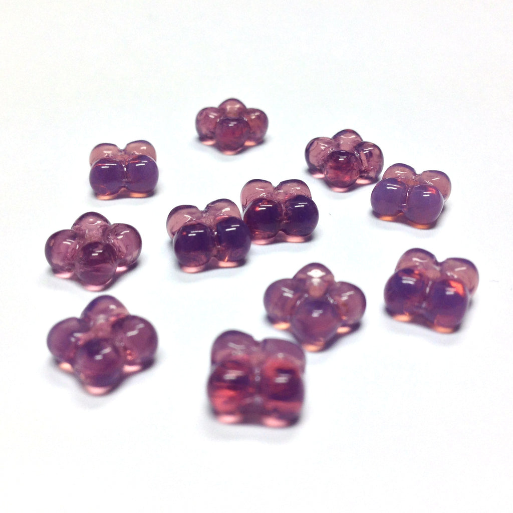 9MM Amethyst Opal Glass Flower Rondel (100 pieces)