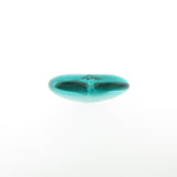 24MM Teal Flat Glass Heart Bead (2 pieces)