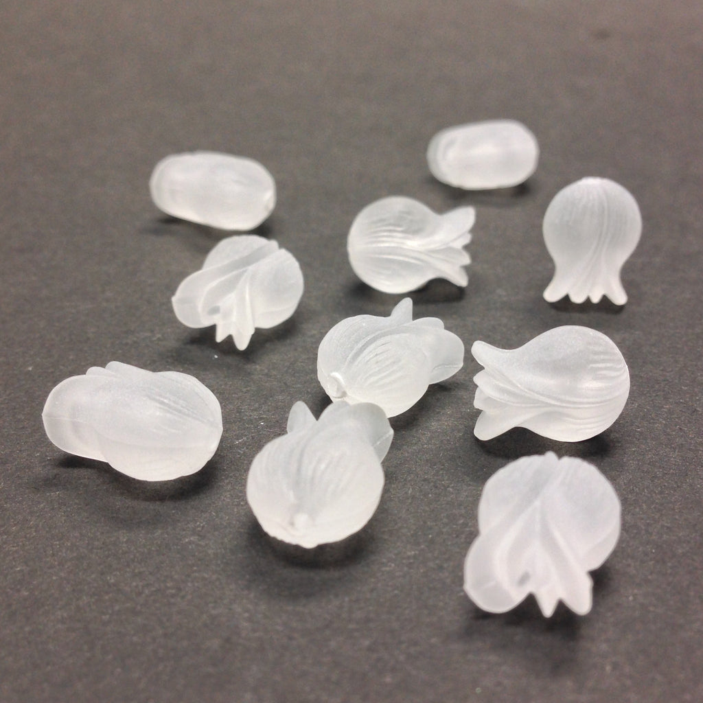 12MM Crystal Mat Tulip Flower Bead (55 pieces)