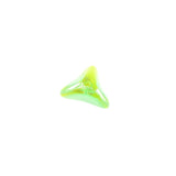 18MM Green Glass 3-Sided Bead (12 pieces)