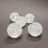 18MM Crystal Mat Rosebud Flower Bead (36 pieces)