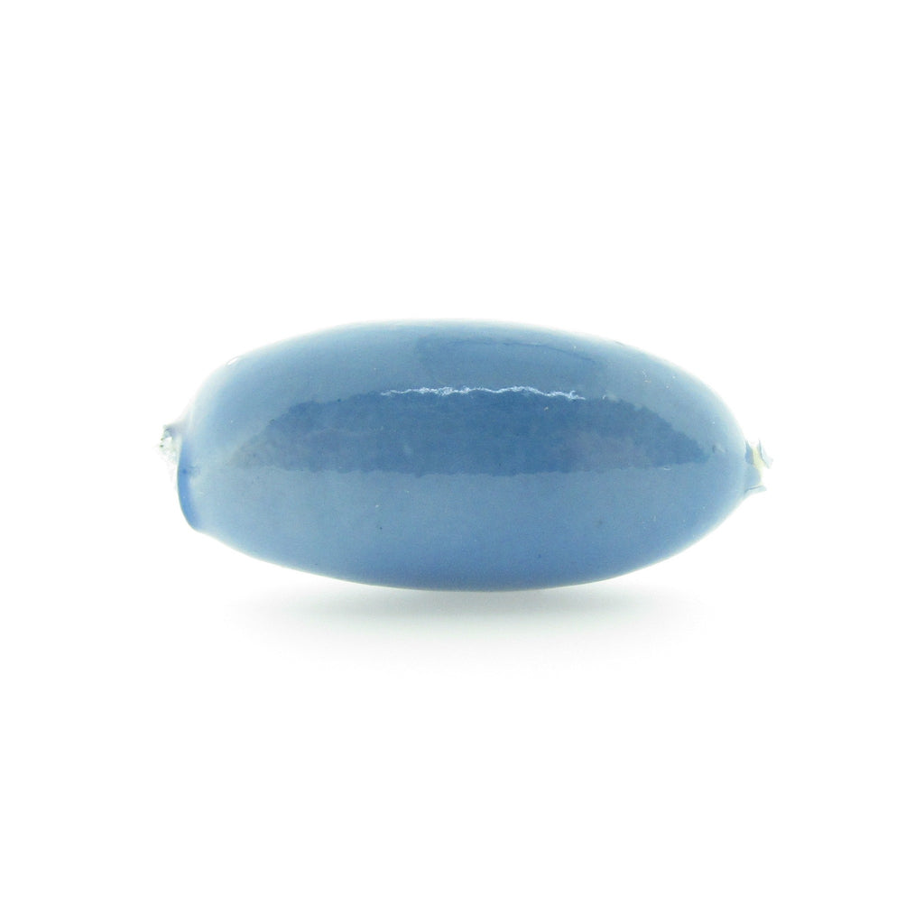 30X14MM Blue Paper Mache Oval Bead (12 pieces)