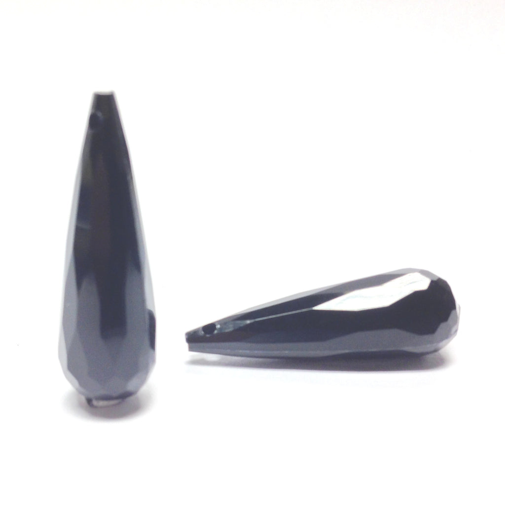 30X10MM Faceted Black Drop (36 pieces)