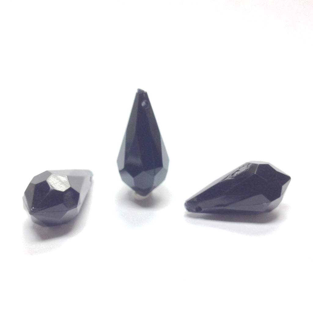 22X12MM Black Faceted Drop (72 pieces)