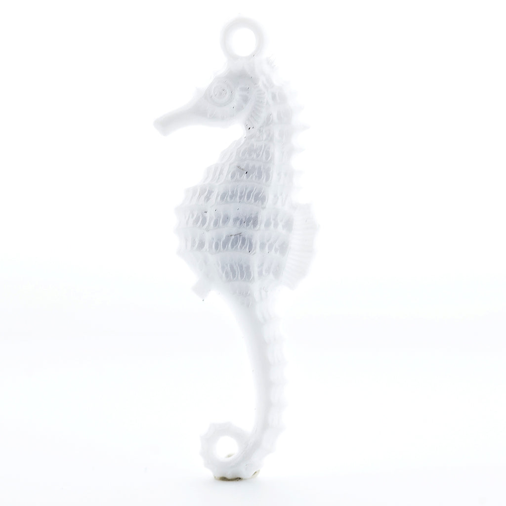 28X10MM White Seahorse Drop (72 pieces)