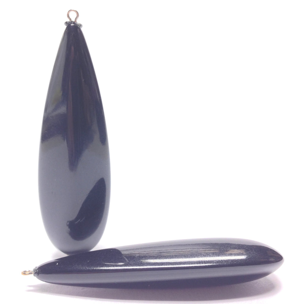 48X14MM Black Drop With Loop (12 pieces)