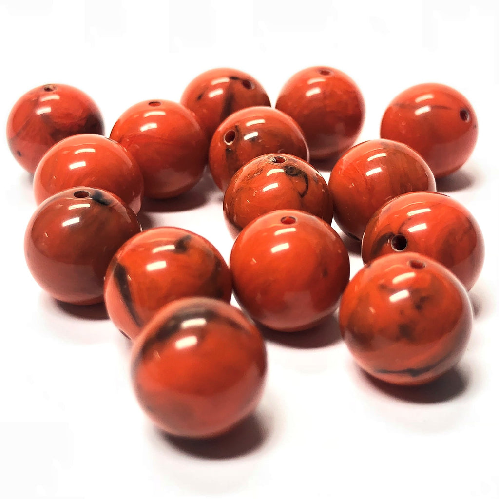 14MM Coral Matrix Color Round Acrylic Bead (144 pieces)