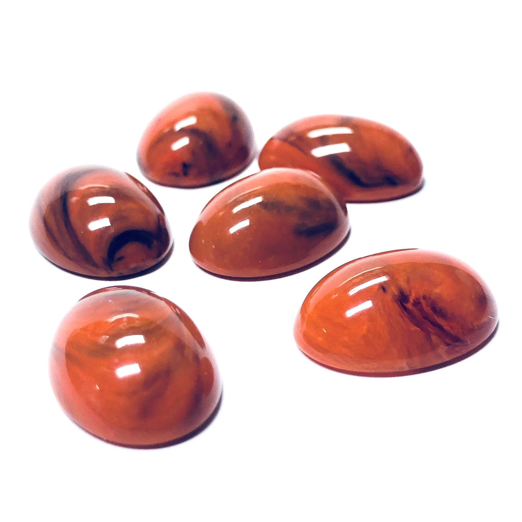 10X8MM Coral Matrix Color Oval Acrylic Cab (144 pieces)