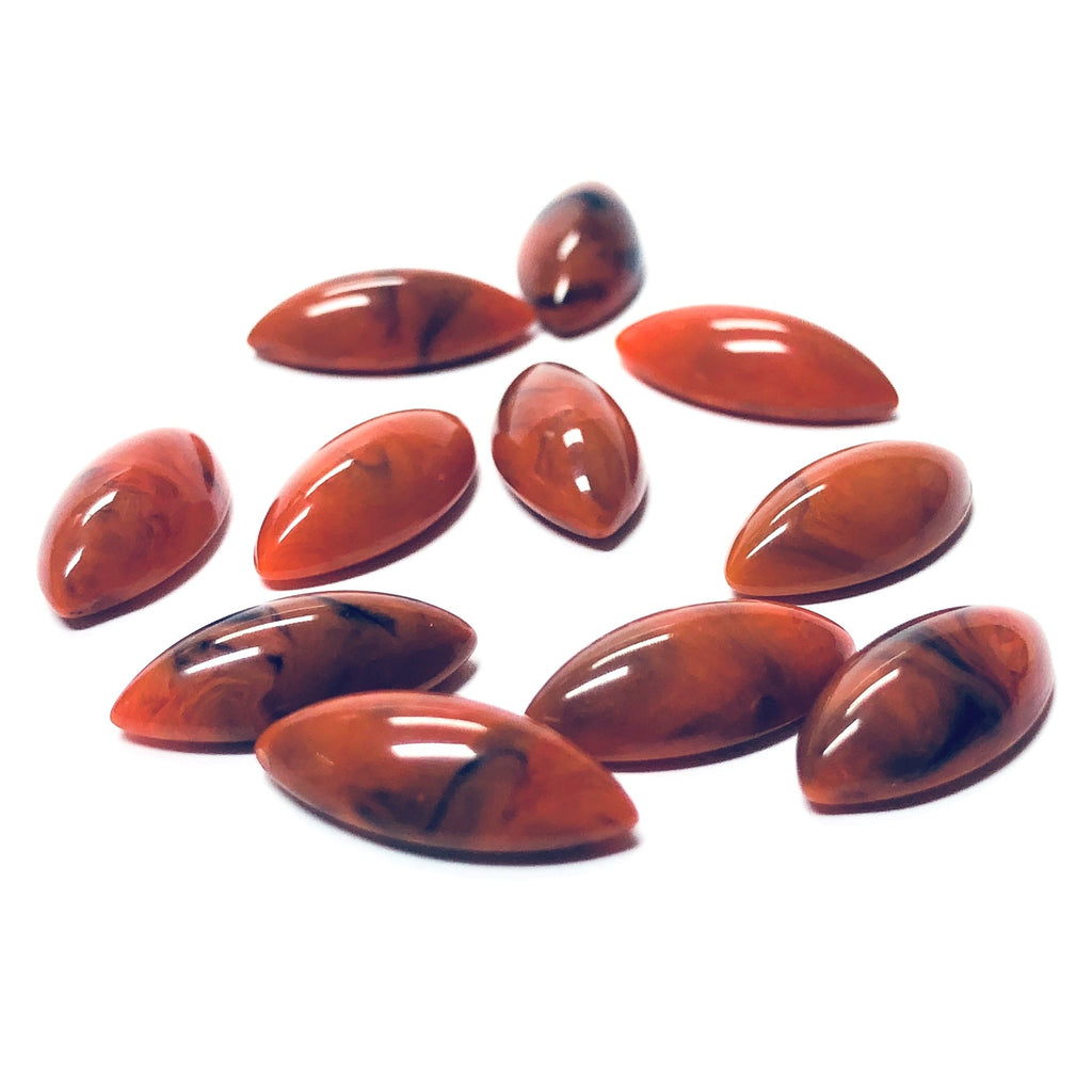 15X7MM Coral Matrix Color Navette Acrylic Cab (144 pieces)