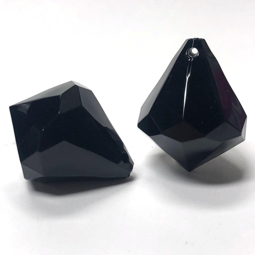 26X21MM Black Faceted Drop (12 pieces)