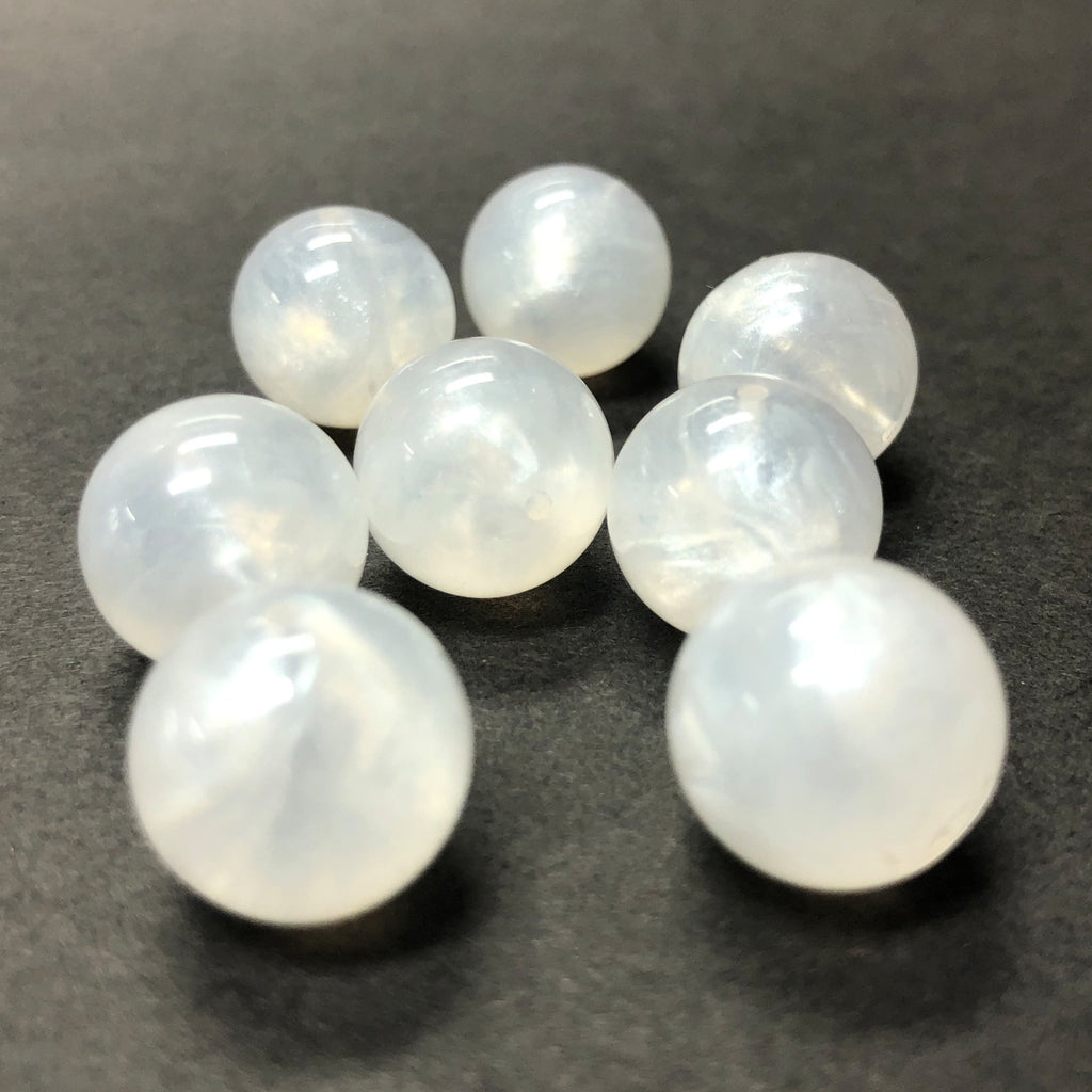 8MM White "Frost" Acrylic Beads (200 pieces)