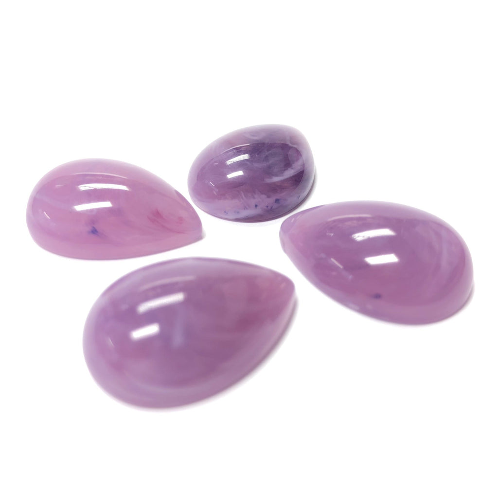 14X10MM Lilac "Agate"Pear Acrylic Cab (72 pieces)