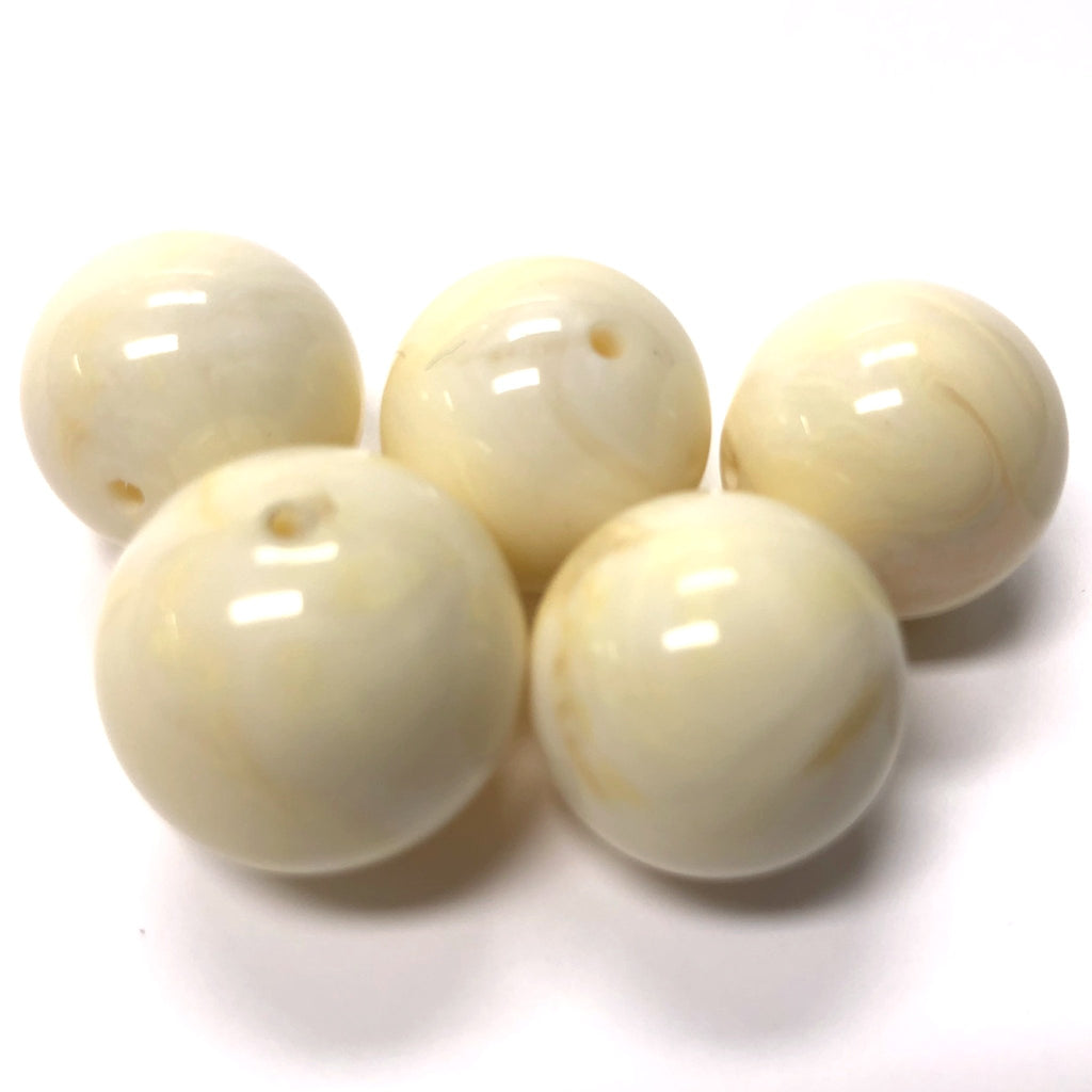 18MM "Ivorine" Round Acrylic Beads (36 pieces)