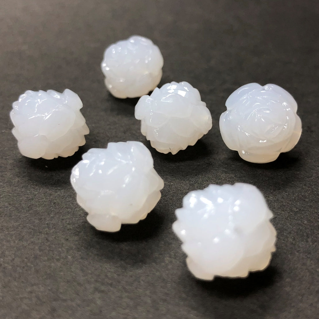 6MM White Opal Rose Flower Acrylic Bead (144 pieces)