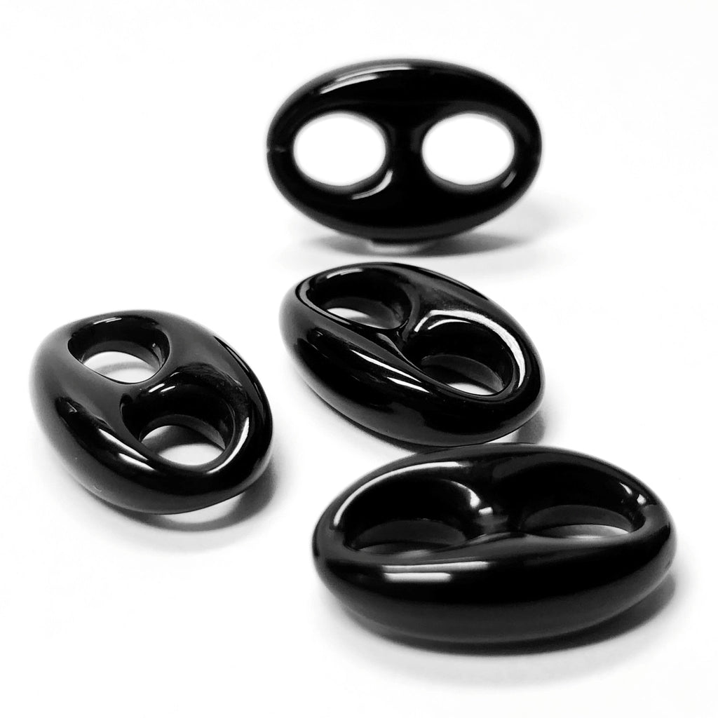 16X11MM Black 2-Hole Link Acrylic Bead (72 pieces)